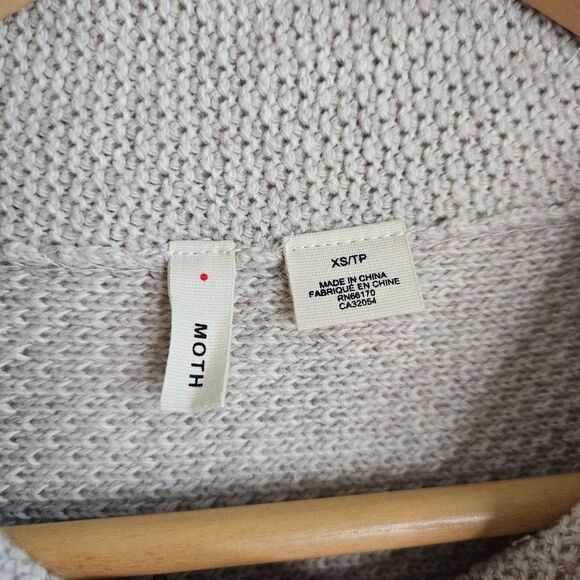 Anthropologie Moth mock neck pullover cashmere blend sweater, women's XS, tan - Picture 6 of 6